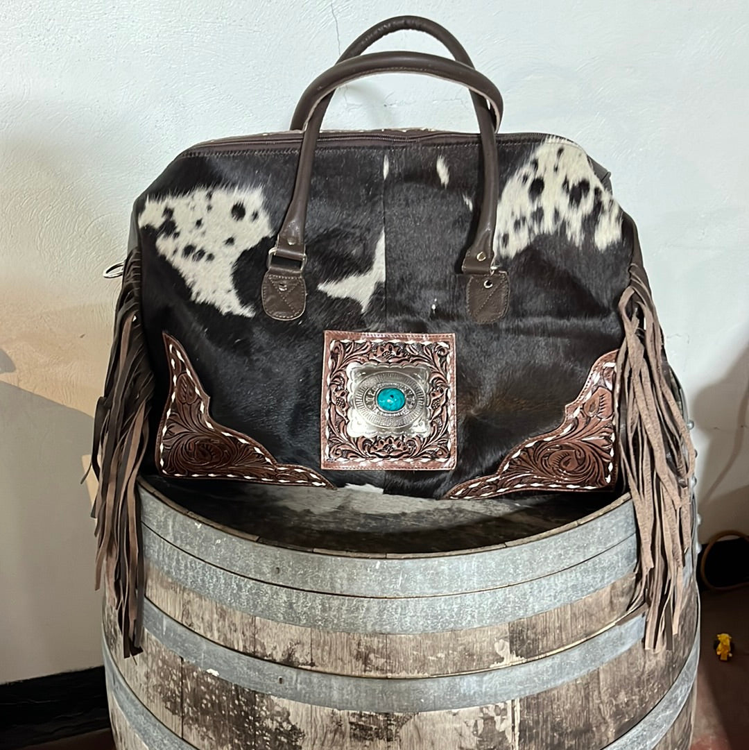 Cowhide duffle