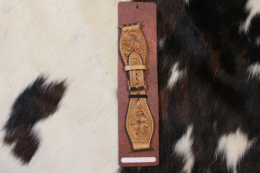 42/44 mm Watch band tooled flower