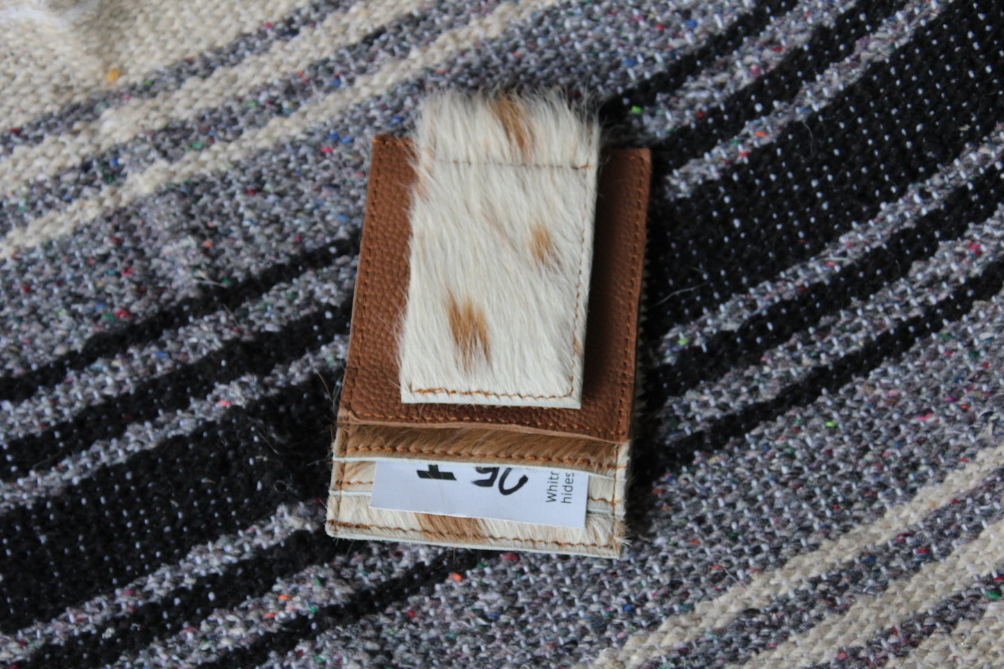 Cowhide wallet with money clip